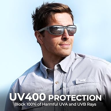 Hiwassee Polarized Sport Sunglasses for Men and Women, Wrap Sunglasses for Fishing Cycling and Running,UV Protection