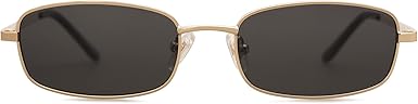 Trendy Small Y2k Rectangle Sunglasses Womens Mens, Retro Narrow Chic Thin Skinny Sunnies