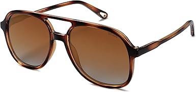 Retro Polarized Aviator Sunglasses Womens Mens Classic 70s Vintage Trendy Square Aviators